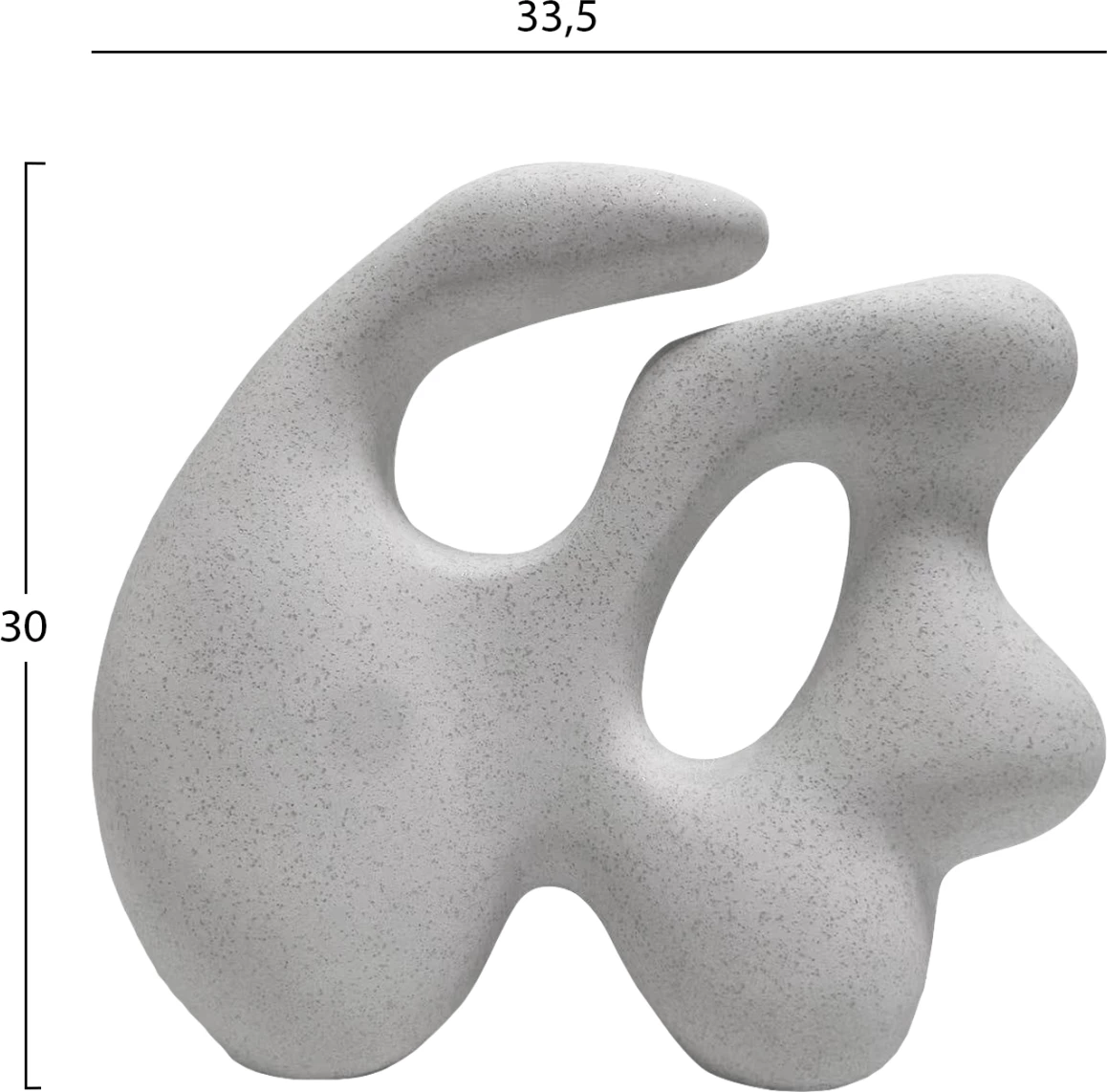 Dekor abstrakt qeramike, ngjyrë e bardhë, ISIL FH4596, 33.5x15.5x30H cm