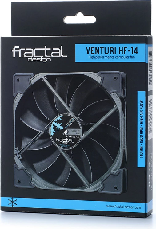 Ventilator kasë Fractal Design Venturi HF-14, 140mm, 1200RPM, 3-pin, zi/gri