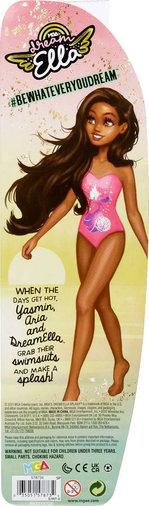 Kukull MGA Dream Ella Yasmin Splash Swim 578734, 29 cm, Color Change Surprise, rroba banje rozë
