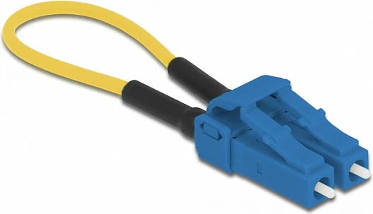 Adapter loopback fibër optike DeLOCK LC/UPC singlemode, 0.06 m, blu/verdhë