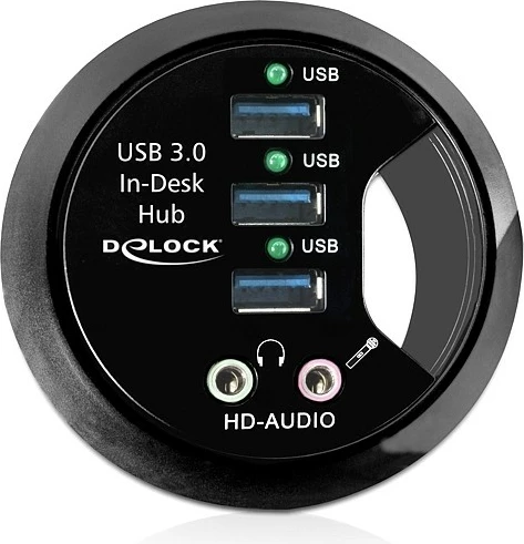USB hub DeLOCK 61990, LED indikatorë, e zezë