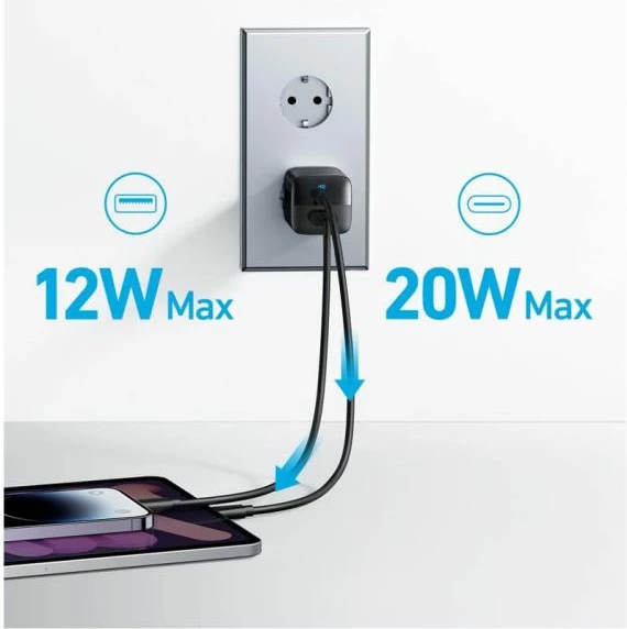 Karikues muri ANKER 323 A2331G21 33W 1xUSB-C PD 1xUSB-A, i bardhë