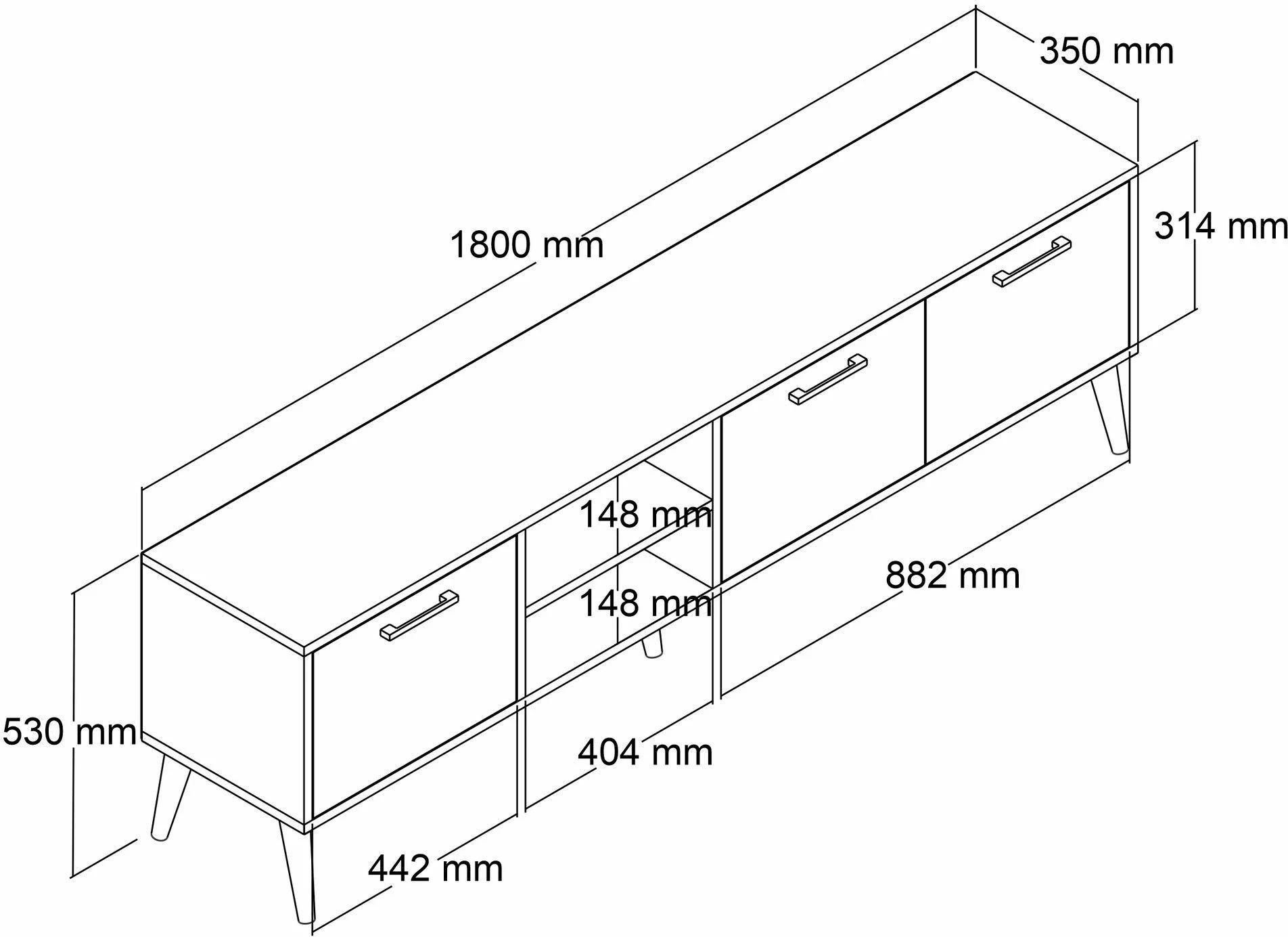 Komodë për TV, ngjyrë arre dhe antracit, Exxen - 1581