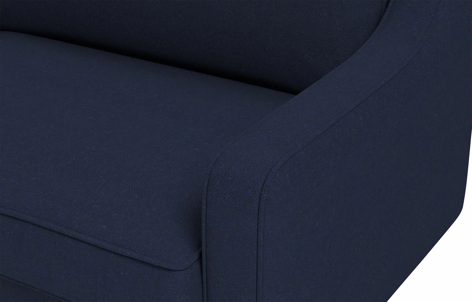 Divan treshe Robin 3, ngjyrë blu e natës, këmbë dru arre