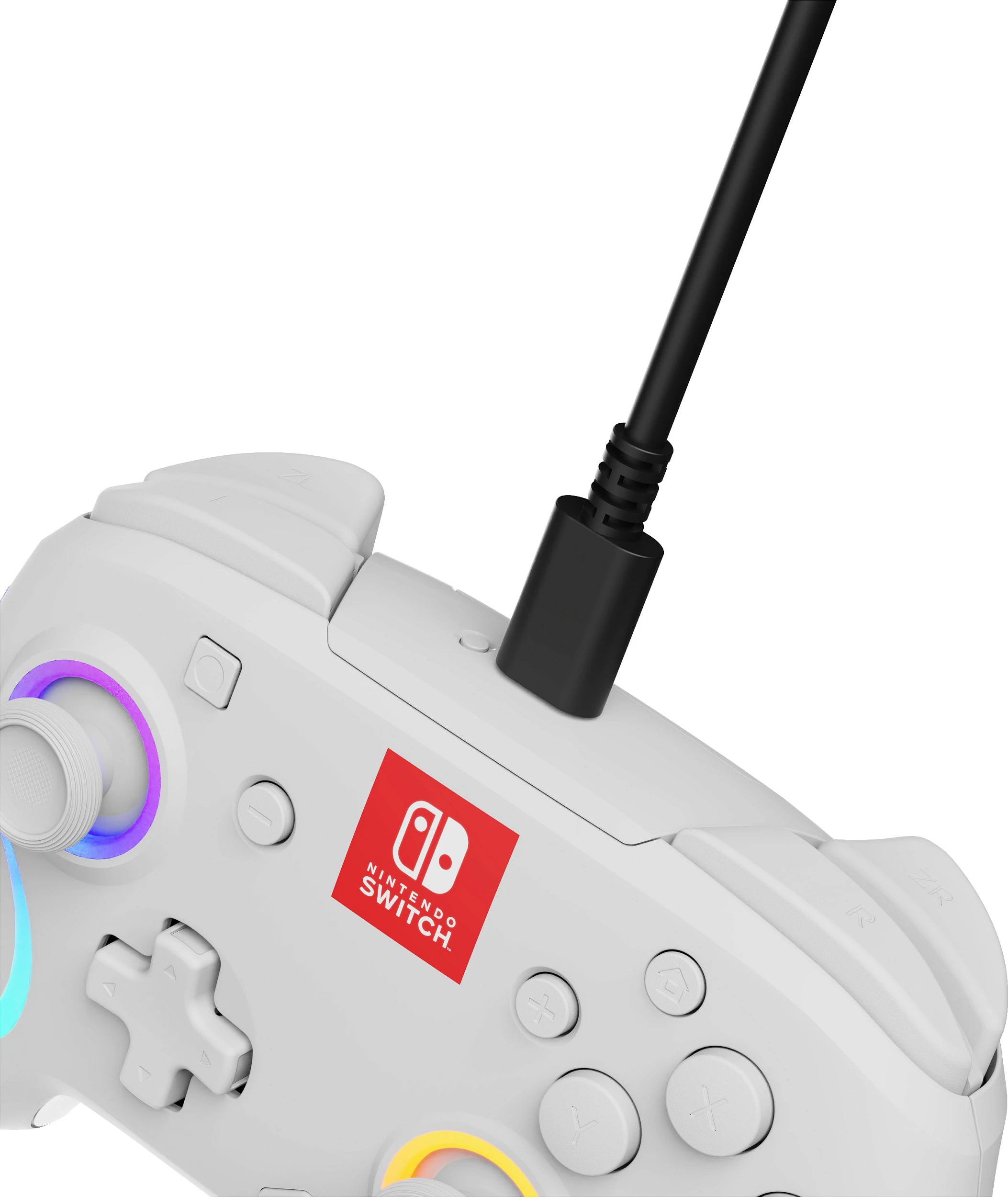 Gamepad PDP Afterglow Wave Wireless për Nintendo Switch/Switch OLED, RGB, i bardhë