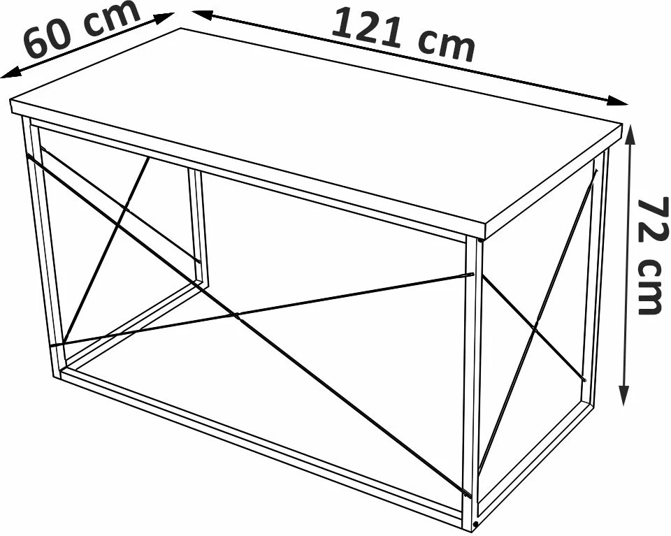 Tavolinë pune Hanah Home, ngjyrë arre dhe e zezë