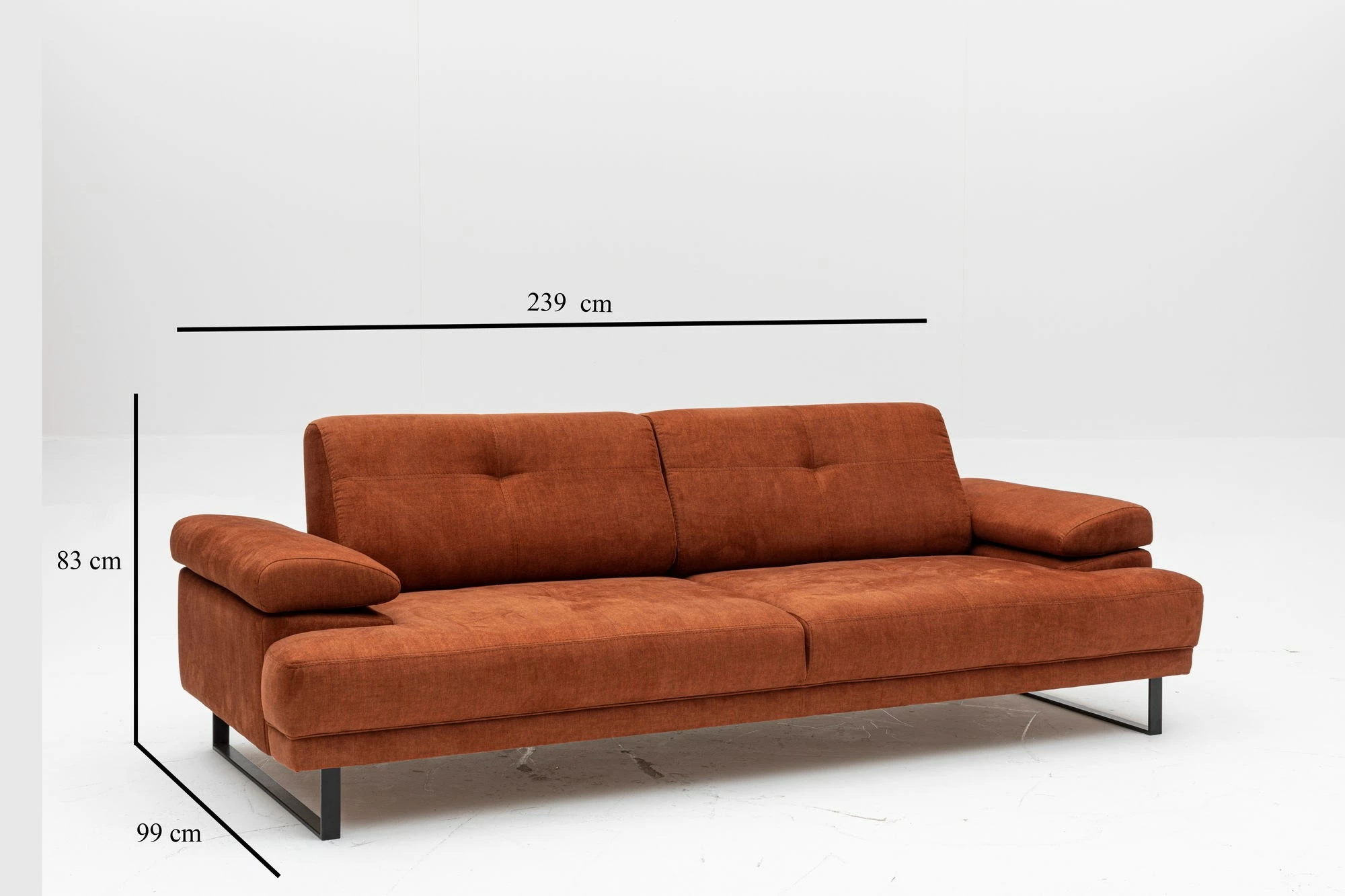 Divan-krevat 3 vendësh, ngjyrë portokalli, Atelier del Sofa, Mustang