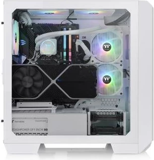 Kasë Thermaltake View 300 MX ARGB Snow White, Midi Tower, xham i temperuar, RGB, e bardhë