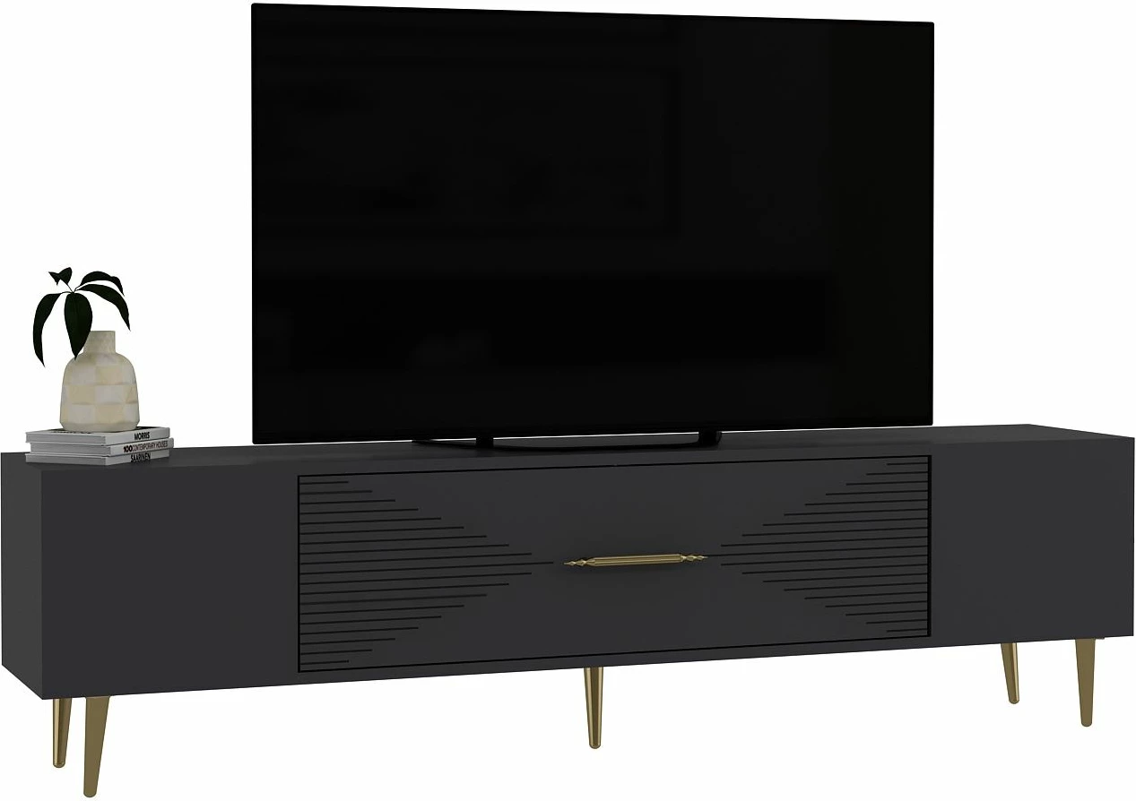 Komodë TV, Skye Decor, anthracite dhe ari, Dekol1