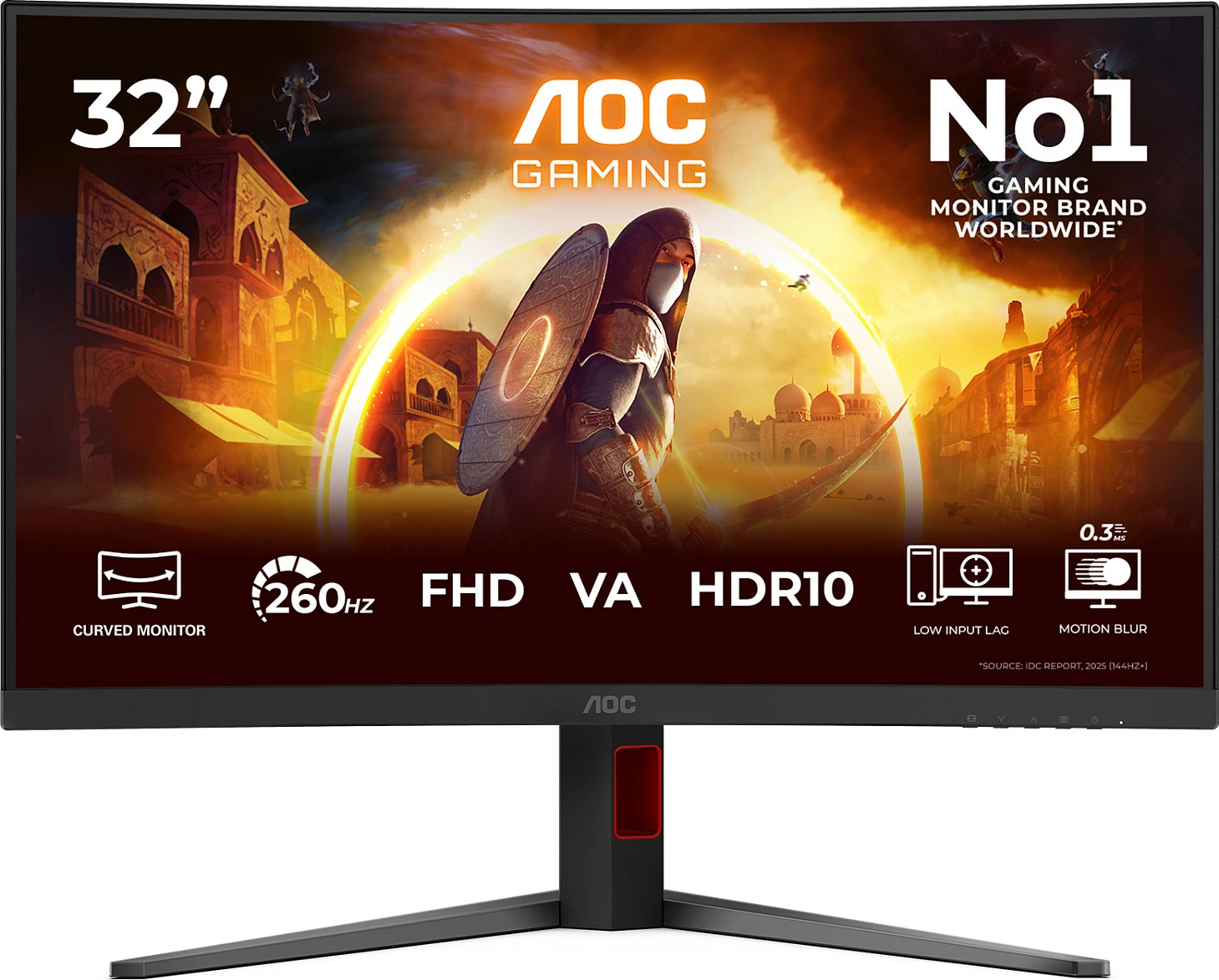 Monitor gaming AOC C32G4Z 32", Full HD, 260Hz, VA, i lakuar, HDR10