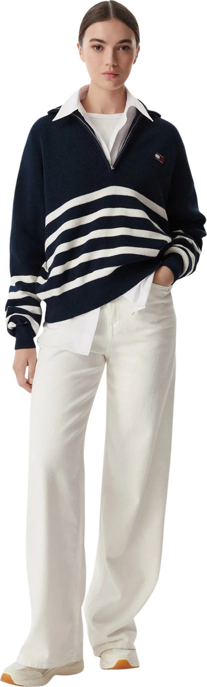 Xhemper për femra Tommy Hilfiger Jeans DW0DW22928, kaltër e errët [Madhësia: S]
