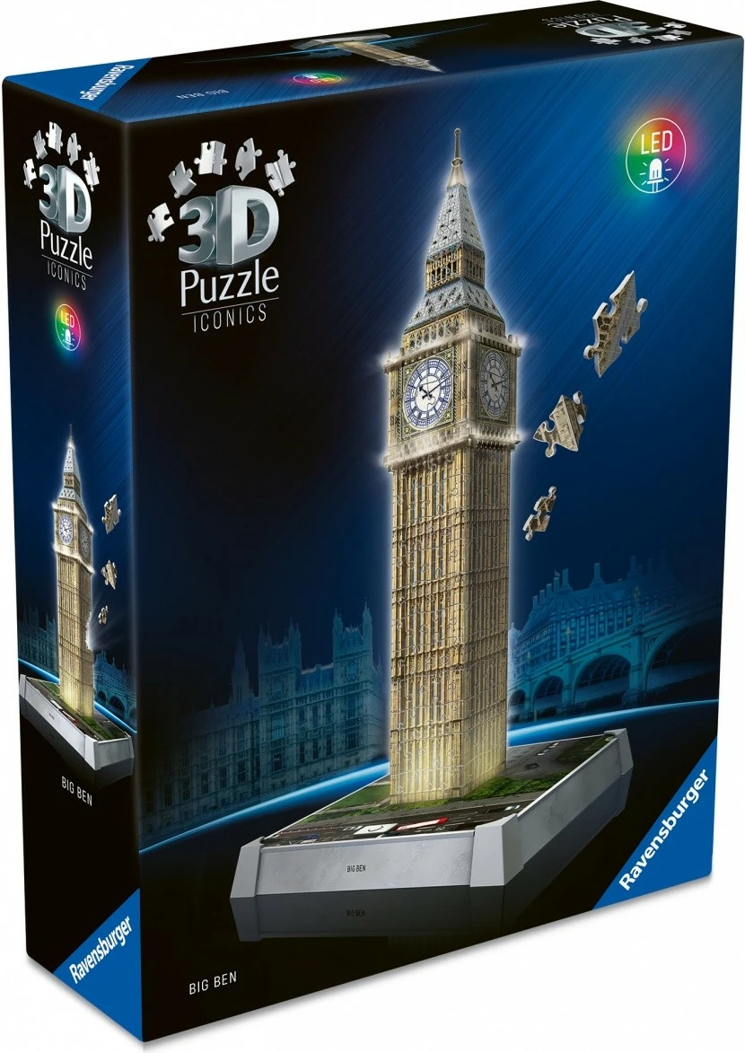Puzzle 3D Ravensburger Big Ben, 235 pjesë, plastikë, me LED