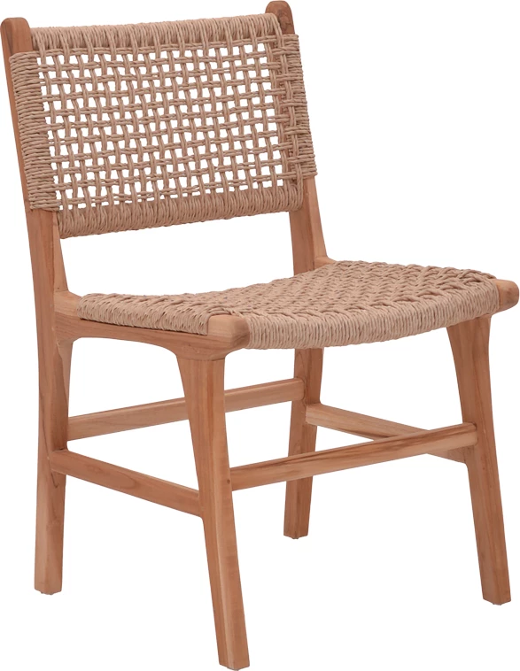 Karrige Sponze, skelet dru teak dhe litar sintetik, ngjyrë natyrale, 50x58x85cm