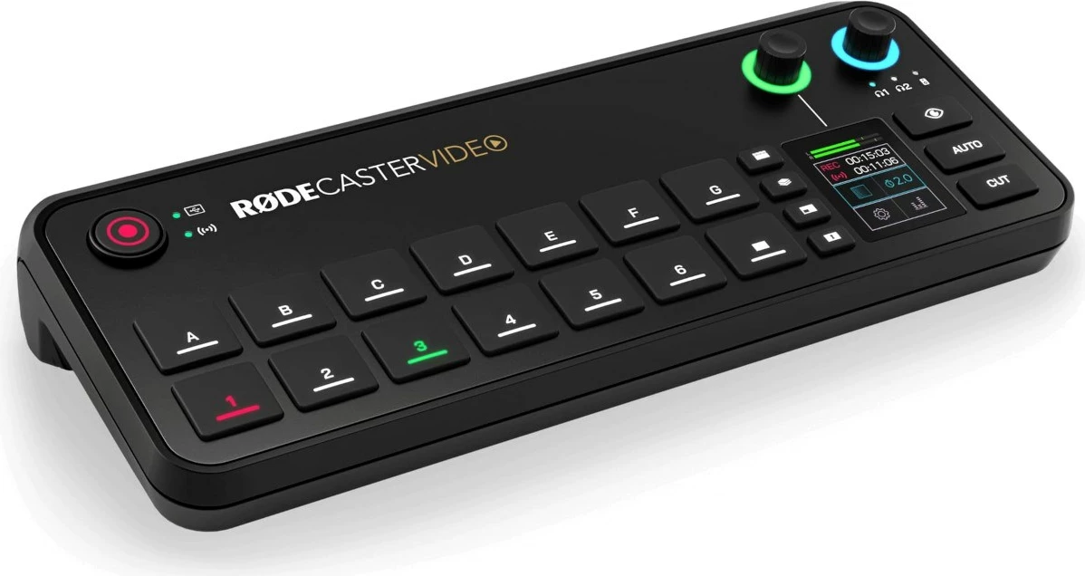 Stacion prodhimi RØDE RØDECaster Video, për podcast dhe muzikë, i zi