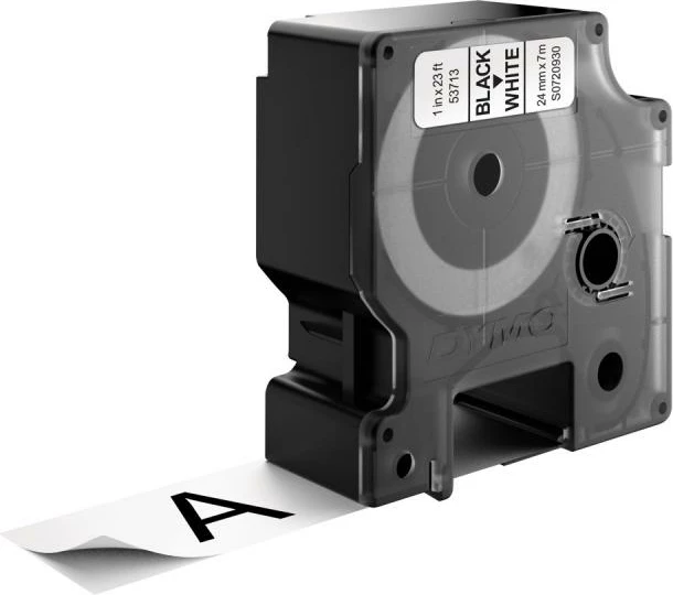 Kasetë etiketimi, Dymo, D1 S0720930, 24 mm x 7 m, e zezë mbi të bardhë
