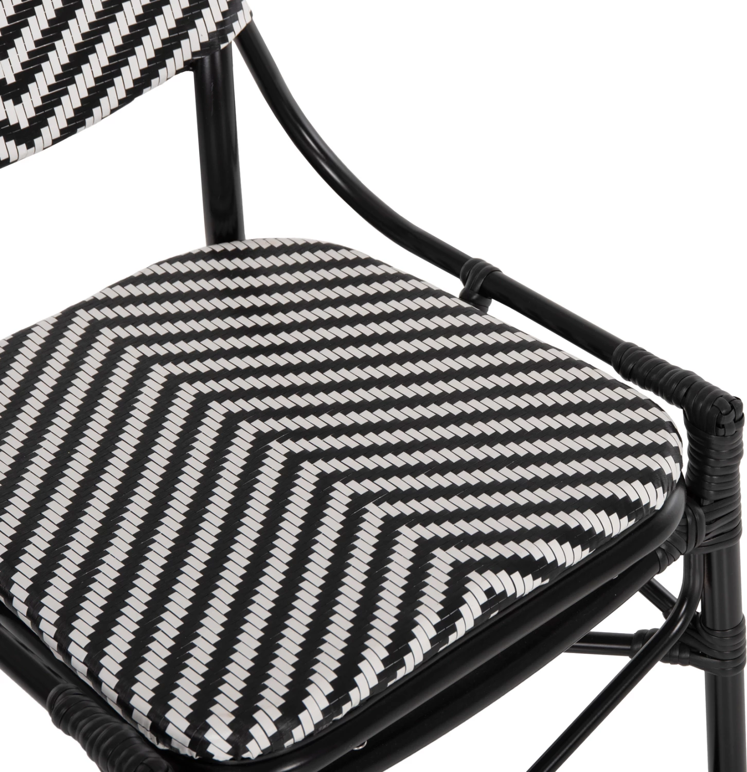 Karrige alumini FH5927.01 me tekstilene bardhë e zi, 46x56x95H cm