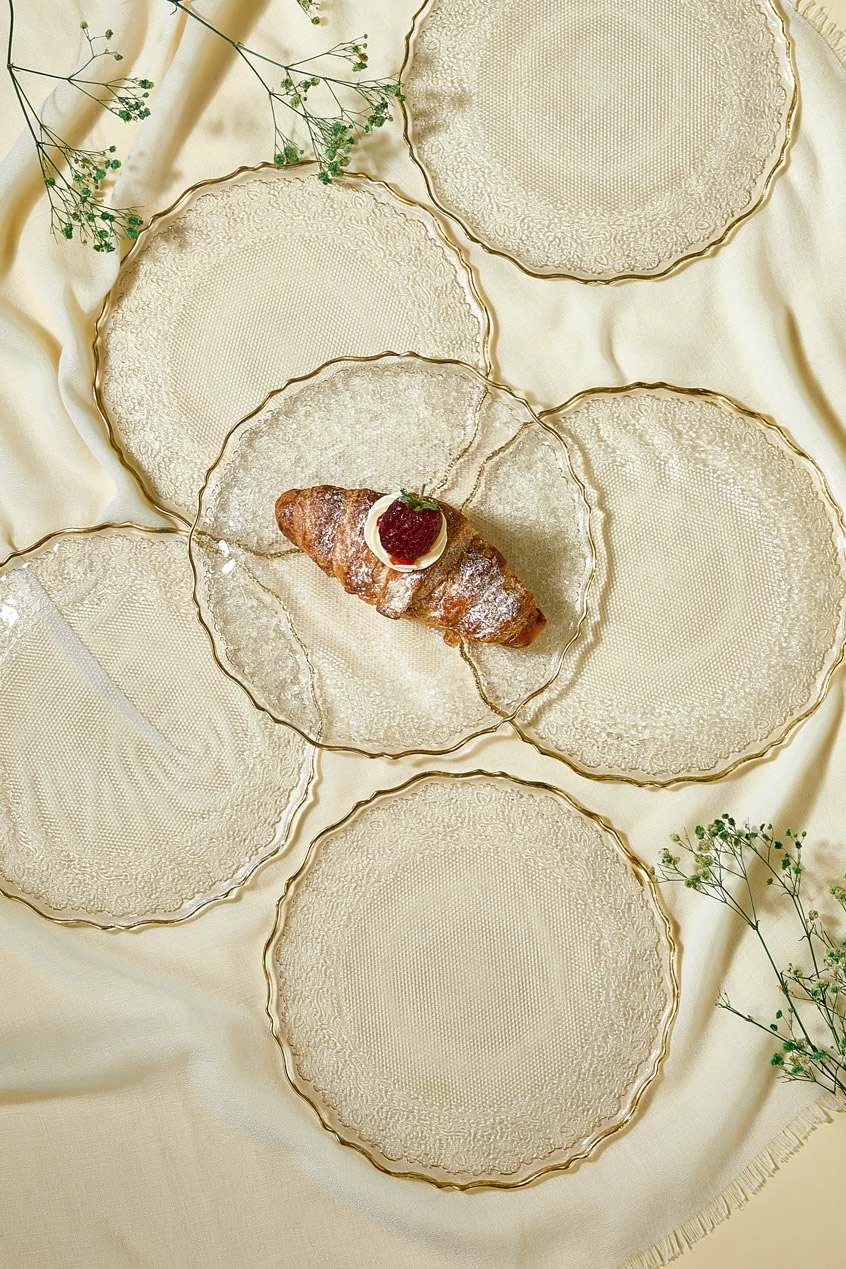 Set pjatash ëmbëlsirash (6 copë), Hermia, Goblen, transparente
