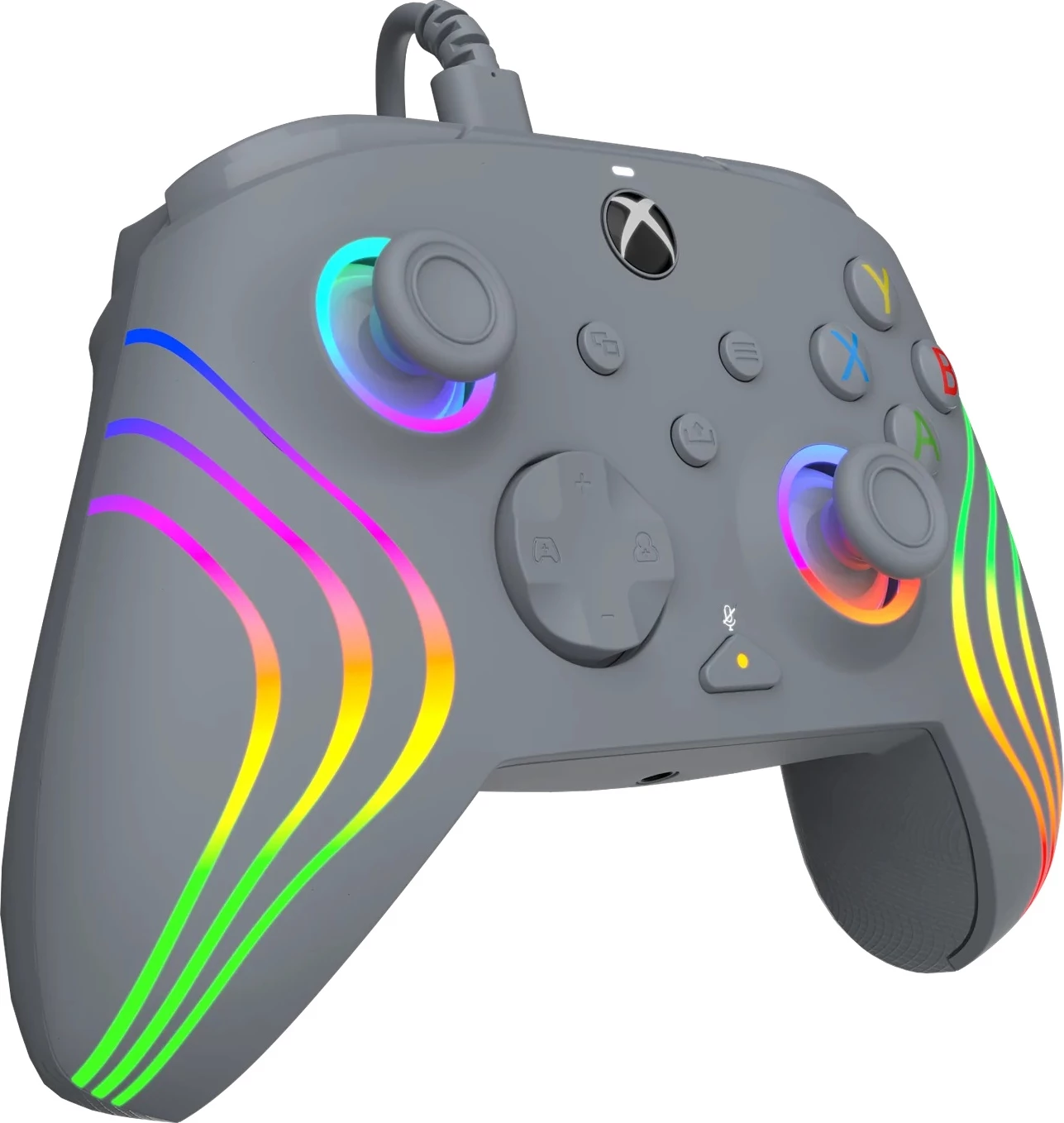 Kontroller i kablluar PDP Afterglow Wave, RGB, USB-C, për Xbox Series X/S & Xbox One & PC, 2.4m, Grey