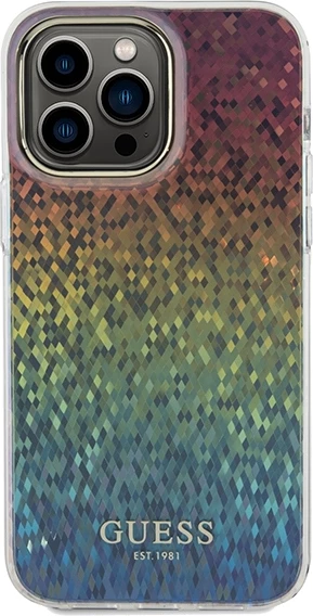 Mbështjellës Guess IML Faceted Mirror Disco Iridescent për iPhone 13 Pro Max, shumëngjyrësh