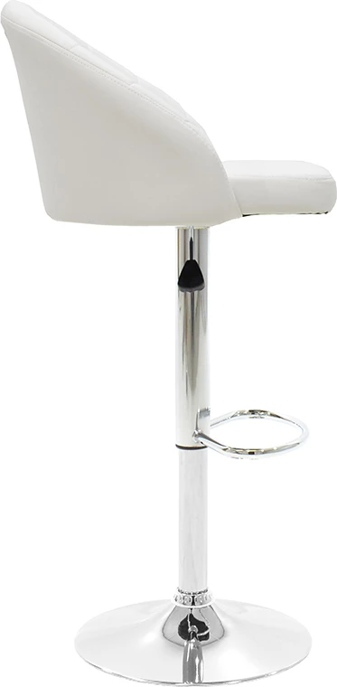 Karrige për bar Balina, lartësi e rregullueshme, lëkurë sintetike e bardhë, metal kromi, 52x53x109cm, set prej 2 copësh