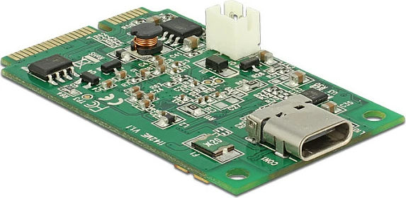 Modul Mini PCIe DeLOCK 95259, USB-C USB 3.2 deri 10 Gbit/s, full-height