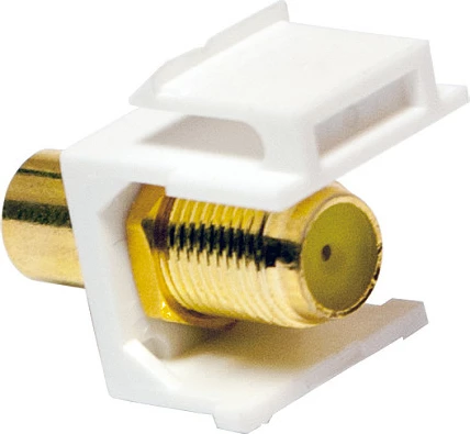 Adapter keystone LogiLink, RCA femër në F femër, i verdhë