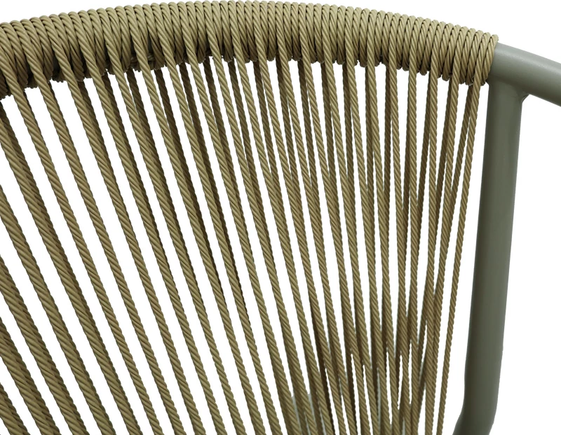 Karrige alumini me krahë e grumbullueshme me kornizë kafe-textilene-pe rattan 56x63x82cm