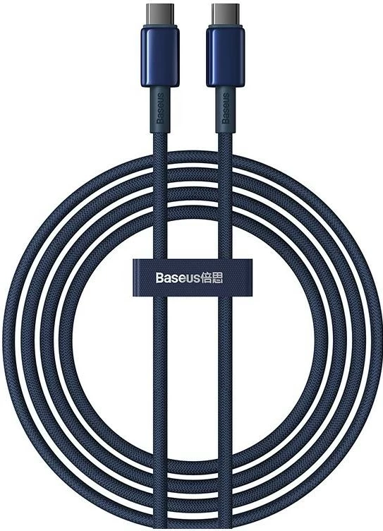 Kabëll Baseus Tungsten Gold USB-C/USB-C, 100W, 2m, ngjyrë blu