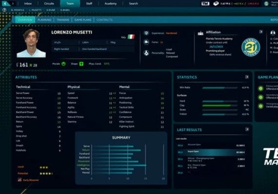 Tennis Manager 2021 EN/DE/FR/IT/ES Global