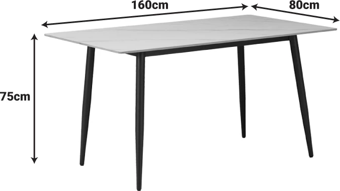 Tavolinë me karrige Gustas-Renish, 7 copë, mermer gri, bouclé gri, 160x80x75cm