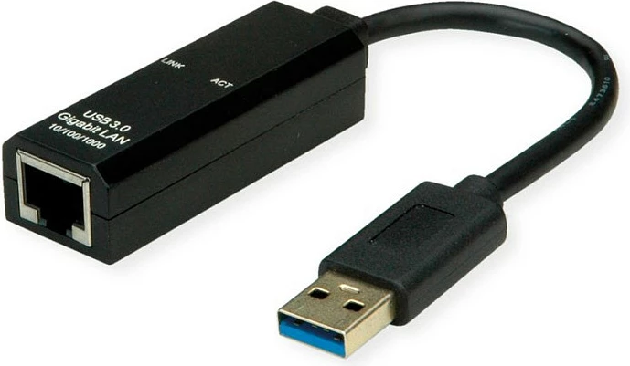 Adapter VALUE USB 3.2 Gen 1 në Gigabit Ethernet (RJ-45), USB-A, i zi