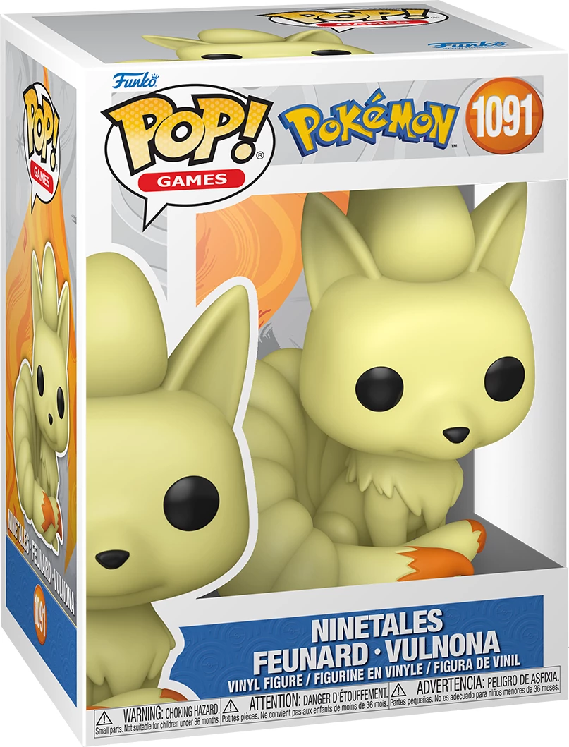 Figurinë koleksionuese Funko POP! Games Pokémon Ninetales, vinil, bezhë/verdhez e çelët me detaje portokalli