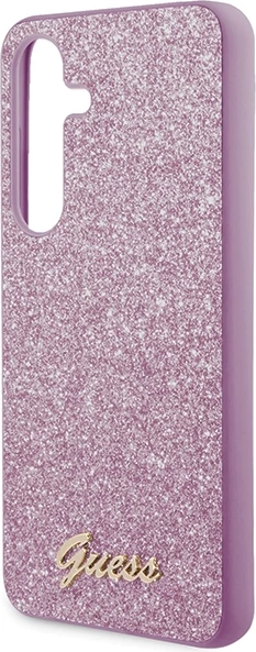 Mbështjellës Guess Glitter Script për Samsung Galaxy S24+, vjollcë