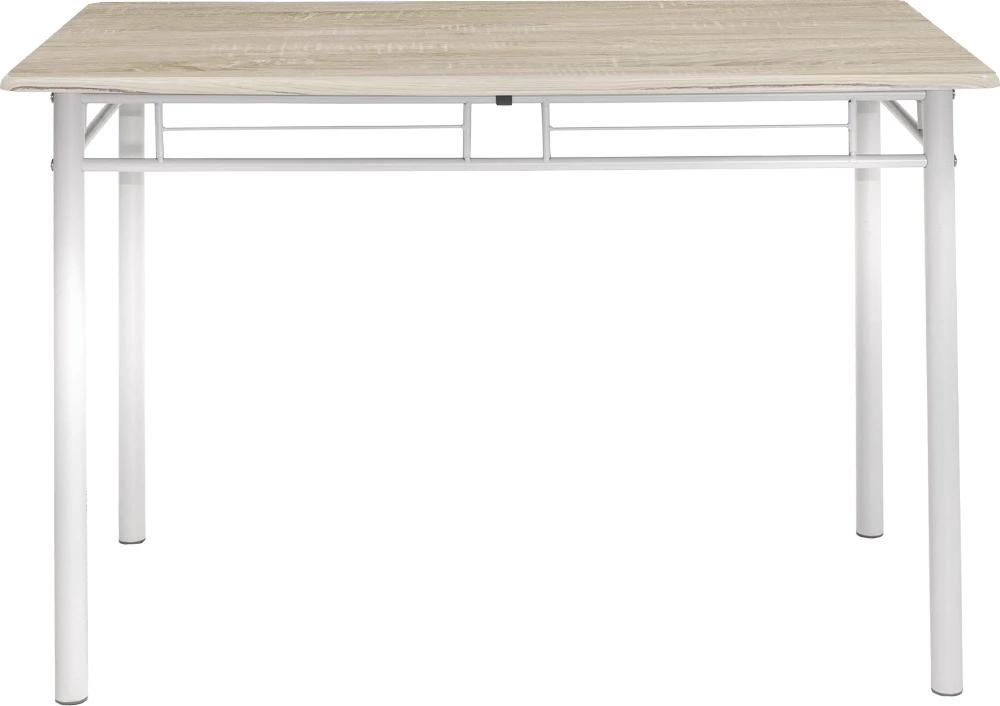 Tavolinë me karrige Roza 5 copë ngjyrë sonoma - këmbë të bardha me shkëlqim 120x70x75cm