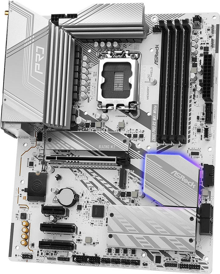 Pllakë amë ASRock Z890 Pro RS WiFi, Intel, LGA 1851, DDR5, 256 GB, Bardhë