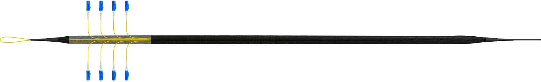 Kabëll fibër optike EFB Elektronik U-DQ(ZN)BH OS2 8x LC-LC, 10m, LSZH, G657A1, zi/verdhe/kaltër