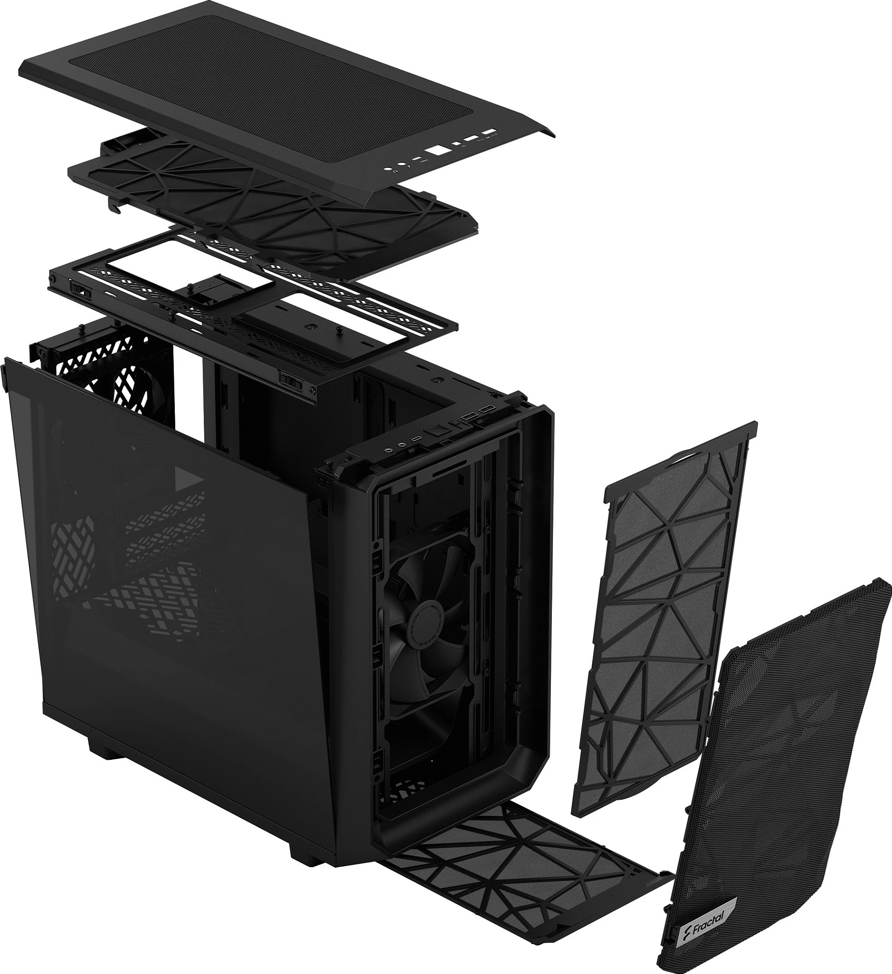 Kasë Fractal Design Meshify 2 Nano, Mini-Tower, Tempered Glass Dark Tint, e zezë