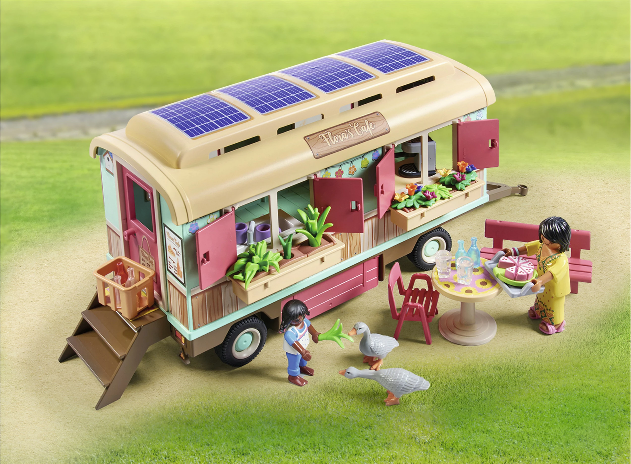 Set lodrash Playmobil Country 71441 Bauwagencafé, 67 pjesë, shumëngjyrësh