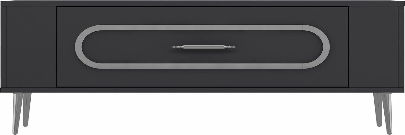 Komodë televizori Skye Decor, anthracite, argjend