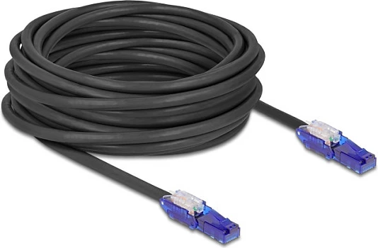 Kabllo rrjeti DeLOCK RJ45 Cat6 UTP, 10 m, kënd i rrotullueshëm 180°, e zezë/vjollcë