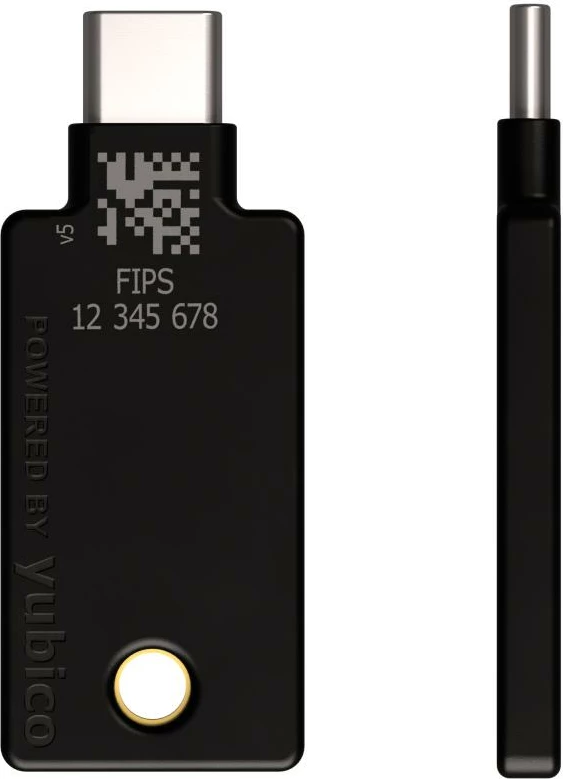 Çelës sigurie, Yubico YubiKey 5C NFC FIPS, USB-C dhe NFC, i certifikuar FIPS, i zi