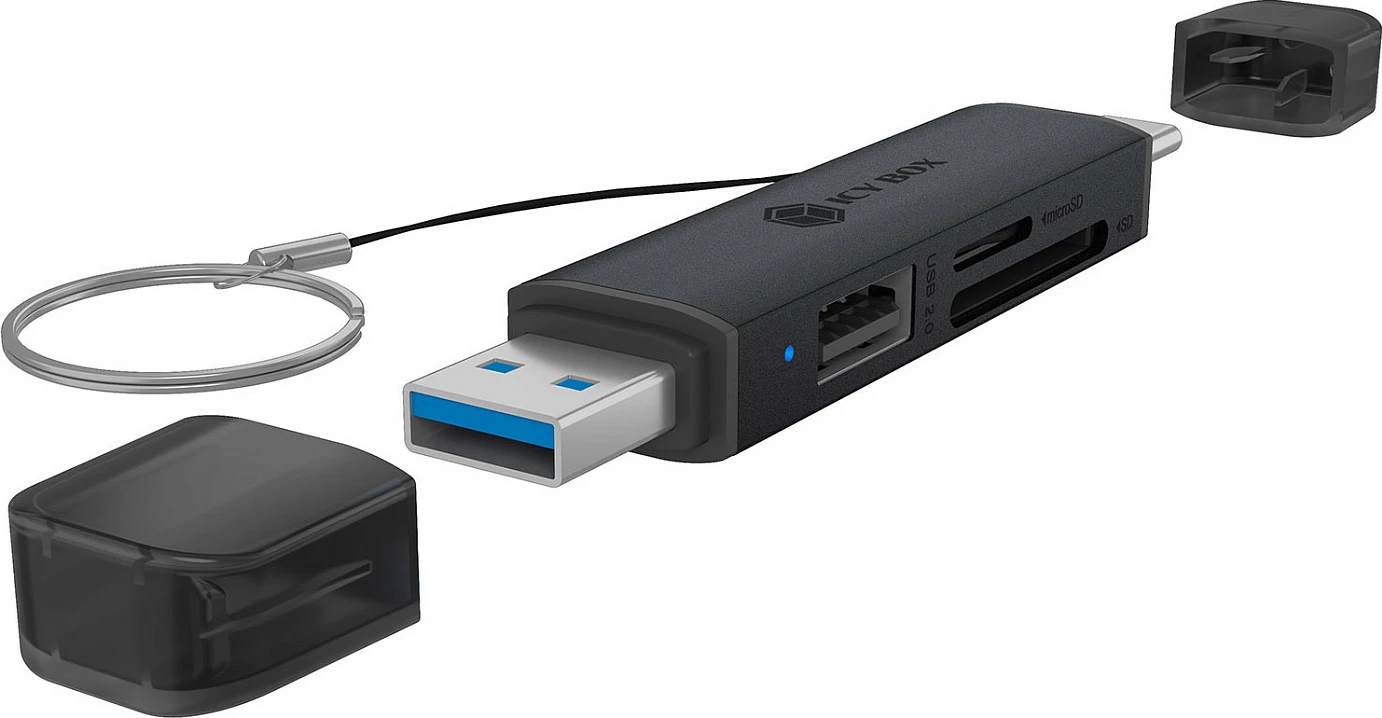 Lexues kartelash ICY BOX IB-CR203-CU3, USB 3.2 Gen 1 Type-A/Type-C, SD/microSD, i zi