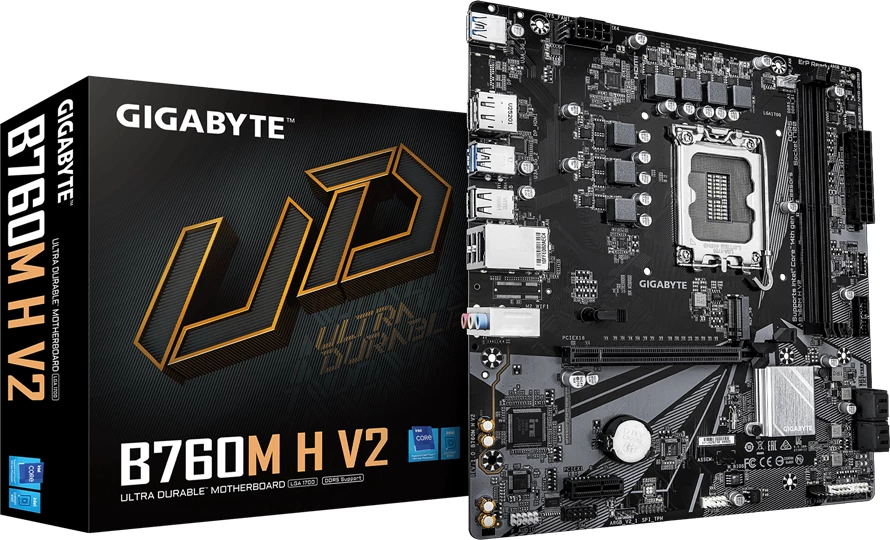 Pllakë amë GIGABYTE B760M H V2, LGA1700, 2x DDR5 deri 128GB, mATX