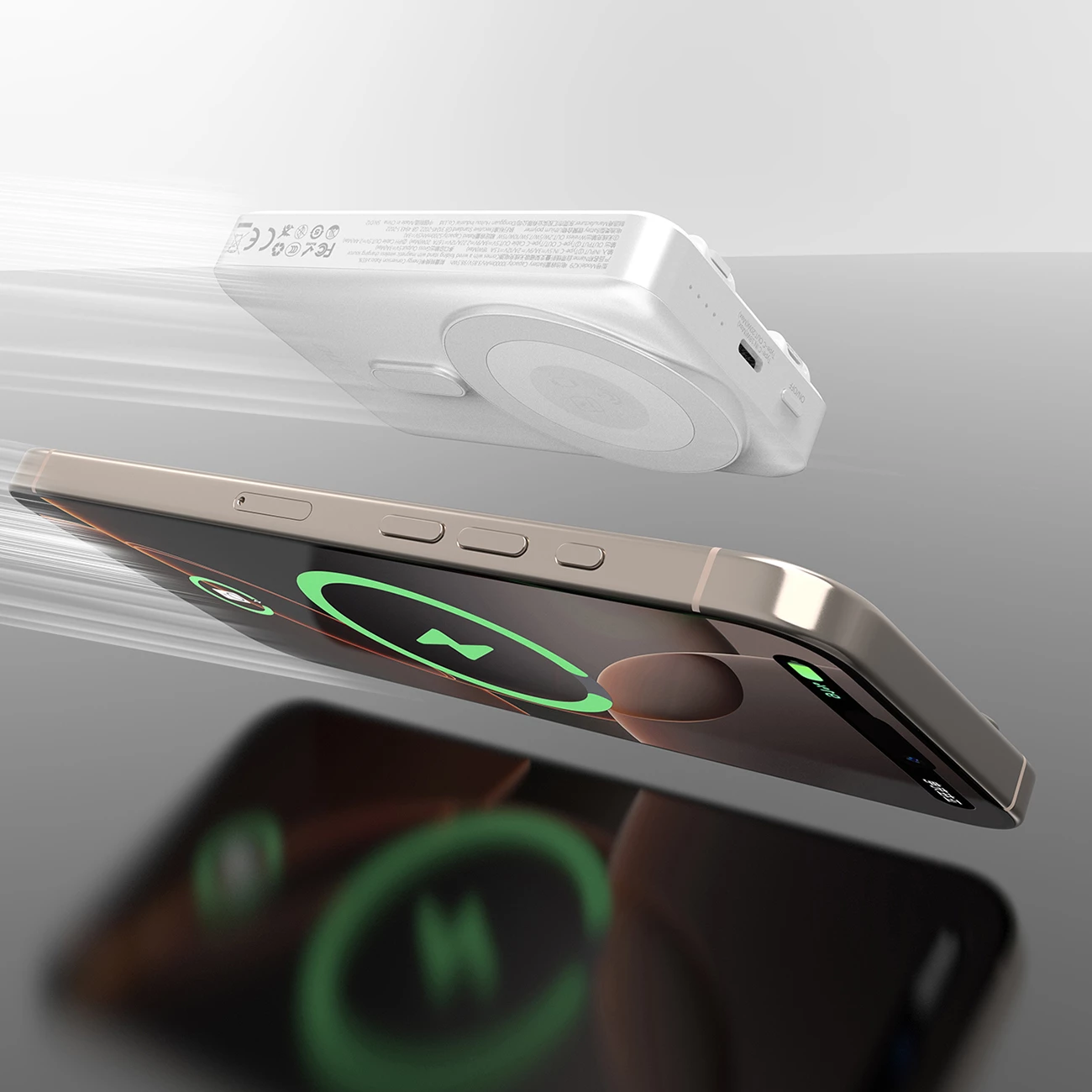 Powerbank Dudao K29, 10000mAh, MagSafe, me kabllo USB-C/Lightning të integruara, Gri