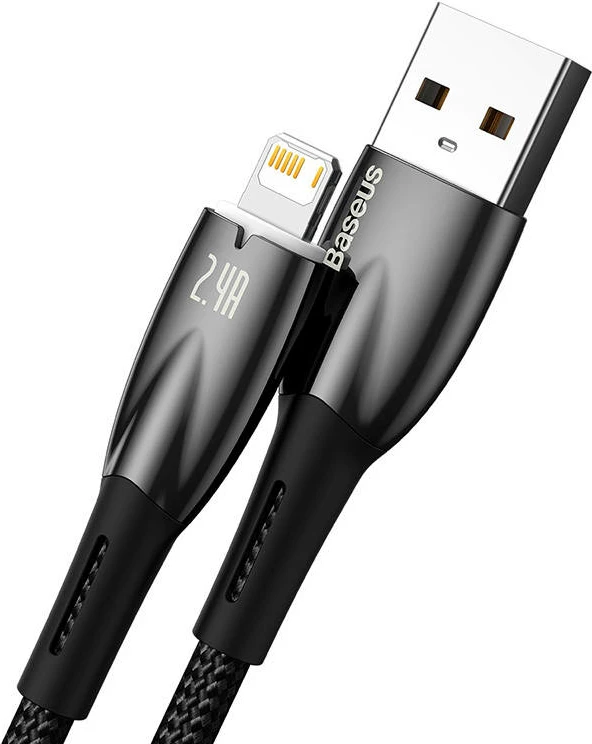 Kabllo USB në Lightning Baseus Glimmer Series CADH000201, 1m, e zezë
