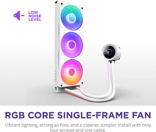 Ftohës lëngshëm AIO për CPU NZXT Kraken Plus V2 360 RGB Display RL-KR360-W2, 360mm, i bardhë