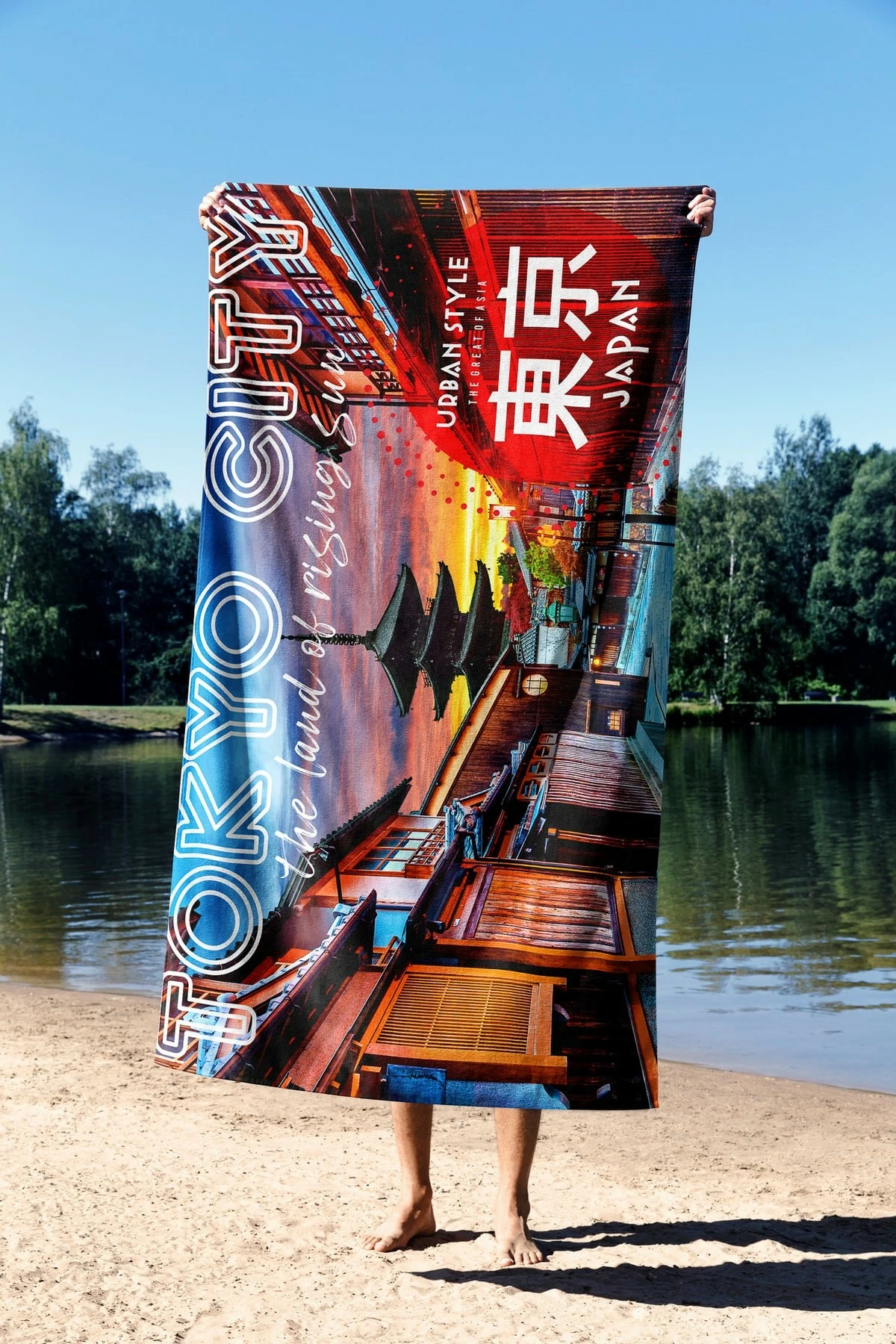 Peshqir plazhi Mijolnir, Tokyo Rising Sun, 90x150cm