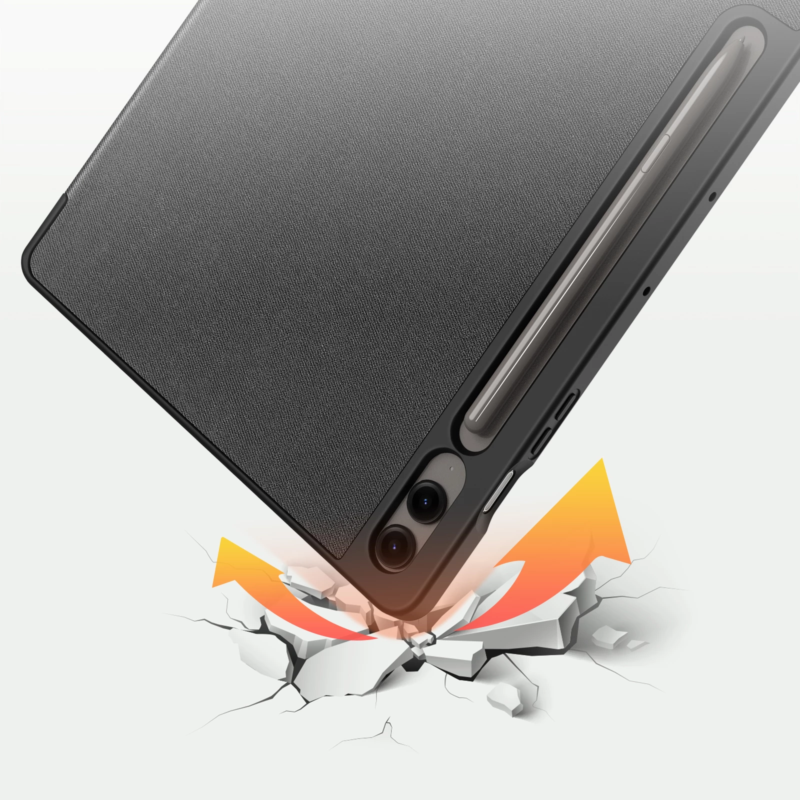 Mbështjellës tablet Dux Ducis Domo për Samsung Galaxy Tab S10+, S9+, S9 FE+, ECO lëkurë PU, me stand dhe kapak, e zezë