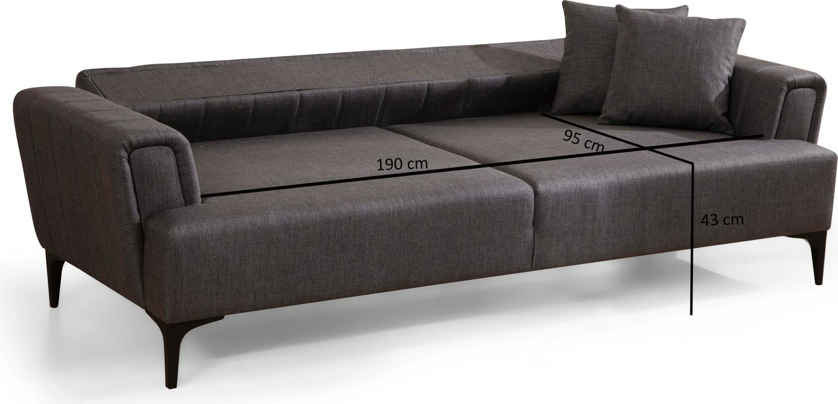 Krevat-sofá 3 vende, Atelier del Sofa, Hamlet, ngjyrë gri e errët
