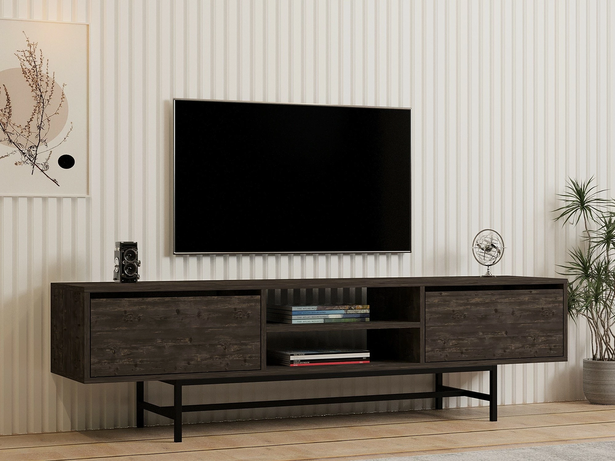 Komodë TV Hanah Home, Tauber, ngjyrë antracit